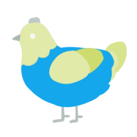 A sky and lemon chicken with a head pattern