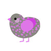 (unnamed), a ash and orchid chicken with a speckle pattern