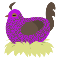 A amethyst and bark chicken with a double-lace pattern