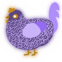 A overcast and lilac chicken with a double-lace pattern