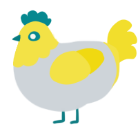 A mist and yellow chicken with a head pattern