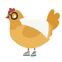 A honey and orange chicken with a head pattern