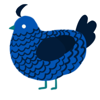 A ultramarine and tumblr chicken with a lace pattern