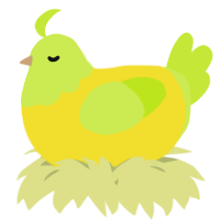 A yellow and lime chicken with a head pattern
