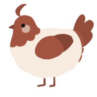 A cream and russet chicken with a head pattern