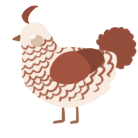 A cream and russet chicken with a lace pattern
