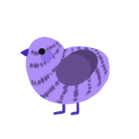 Lavender Satchet, a lilac and overcast chicken with a bar pattern