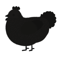A sable and black chicken with a double-lace pattern