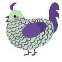 A gluppy and overcast chicken with a lace pattern