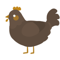 A bark chicken with a head pattern