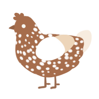 A brown and cream chicken with a speckle pattern