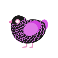 (unnamed), a sable and orchid chicken with a lace pattern