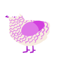 A cream and orchid chicken with a lace pattern