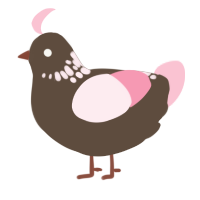 A bark and rose chicken with a neck-speckle pattern