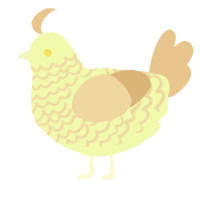 A apple and beige chicken with a lace pattern