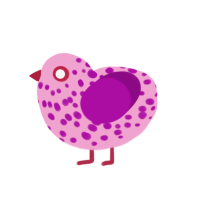 (unnamed), a pink and plum chicken with a speckle pattern