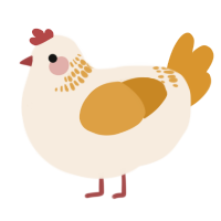 A cream and orange chicken with a neck-band pattern