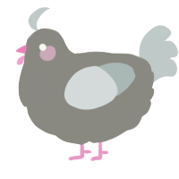 A ash and silver chicken