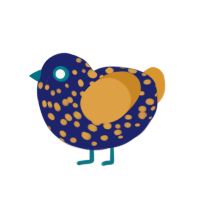 Eggxcelsior, a tumblr and orange chicken with a speckle pattern