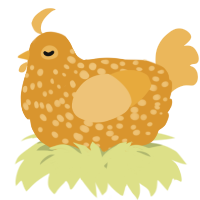 A orange and honey chicken with a speckle pattern