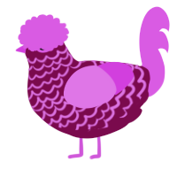 A wine and orchid chicken with a lace pattern