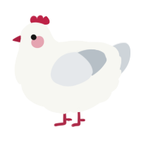 A white and mist chicken