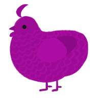 A plum chicken with a lace pattern