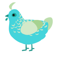 Spring Puddle, a aqua and gluppy chicken with a half-lace pattern