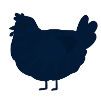 A tumblr chicken with a bar pattern