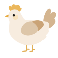 A cream and beige chicken