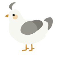 A white and ash chicken