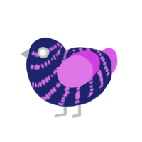 (unnamed), a navy and orchid chicken with a bar pattern