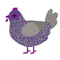 Gris, a overcast and ash chicken with a double-lace pattern