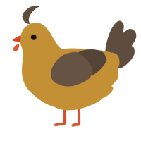 A gold and bark chicken