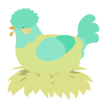 A lemon and mint chicken with a head pattern