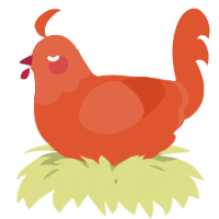 A vermilion chicken with a head pattern