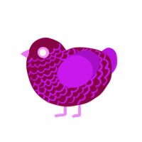 (unnamed), a maroon and amethyst chicken with a lace pattern