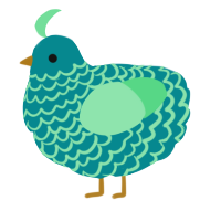 A teal and spring chicken with a lace pattern