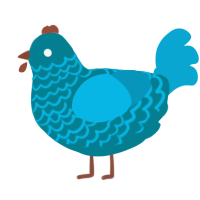 A sea and cerulean chicken with a lace pattern