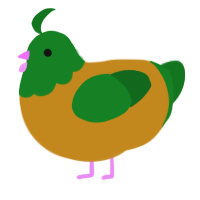 A ochre and leaf chicken with a head pattern
