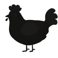 A black and sable chicken