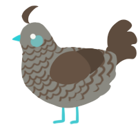 A ash and bark chicken with a lace pattern
