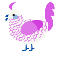 A white and orchid chicken with a lace pattern