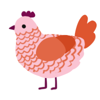 (unnamed), a rose and vermilion chicken with a lace pattern