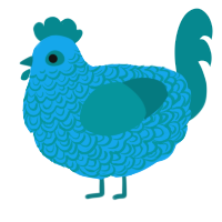 A sky and teal chicken with a double-lace pattern
