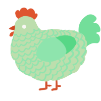 A gluppy and spring chicken with a lace pattern