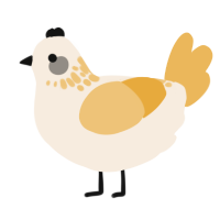 A cream and honey chicken with a neck-speckle pattern