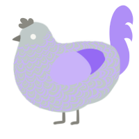 A silver and lilac chicken with a double-lace pattern