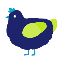 A navy and lime chicken