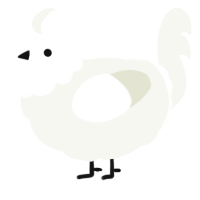 A mist and white chicken with a head pattern